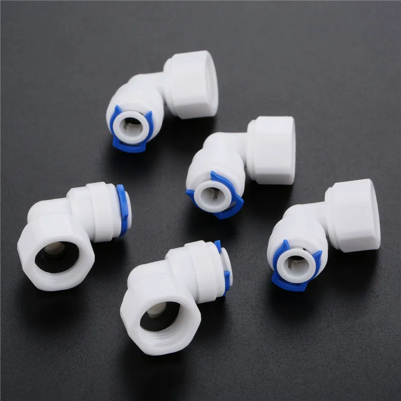 

Новый RO фитинг локоть 1/4 "OD шланг 1/4" 1/2 "1/8" BSP Женская Резьбовая Труба Быстрый осмос Reversa Aquario разъем 5 шт