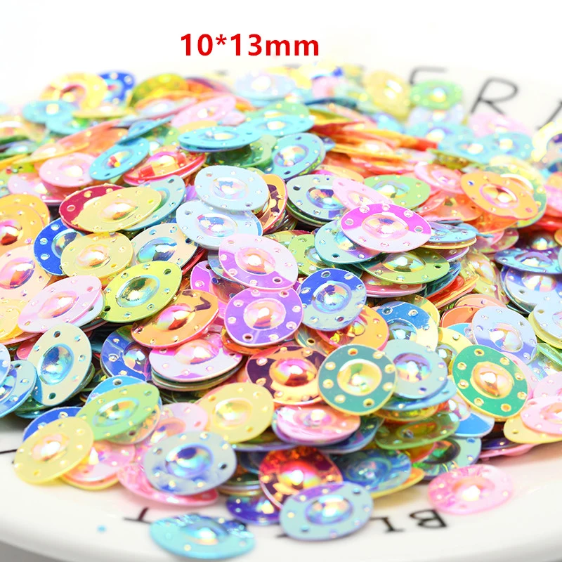 10X13mm  Loose Sequin all colors Cake shape two holes Multicolor Paillettes Sewing Craft Children DIY sewing/wedding Accessories