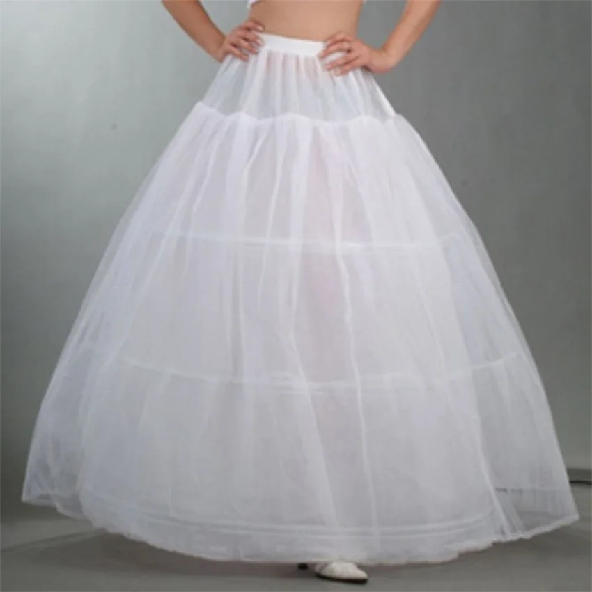 Nữ Cô Dâu 3 Treo Tường Đầm Maxi-Chiều Dài Petticoat Dây Rút Dây Thắt Lưng Nhiều Lớp Bầu Áo Cưới Nhộn Nhịp Crinoline Tây Nam Không