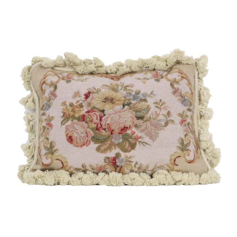 Imagem -05 - Hand Woven Pillow Palace Needlepoint Velvet Embroidered Pillow Victorian Estilo Embroidered Cushion Thickened