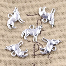 30pcs Charms Roaring Wolf 15x17mm Antique Silver Color Pendants DIY Necklace Crafts Making Findings Handmade Tibetan Jewelry