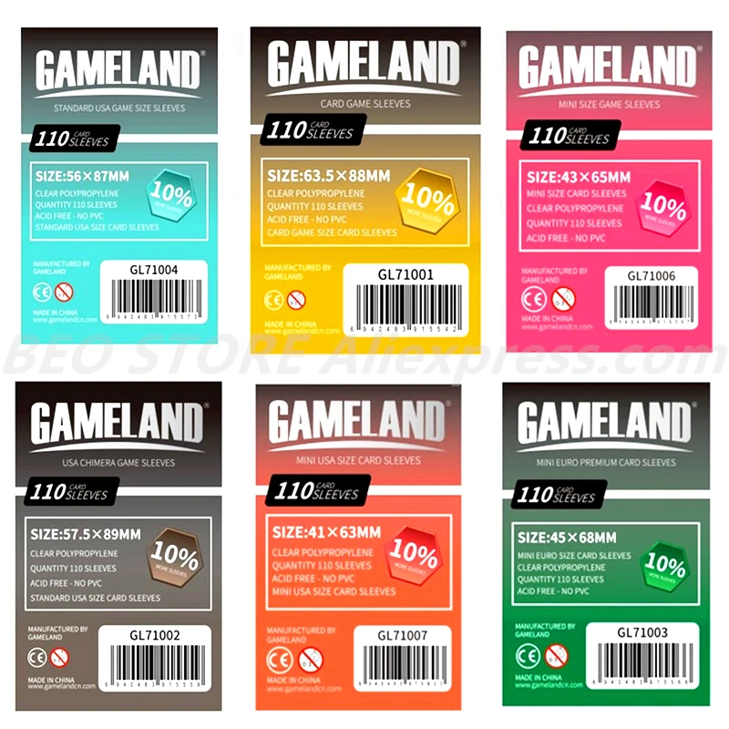 110 Sleeves Board Games GAMELAND Card Game Sleeve Protector protective clear cards sleeves