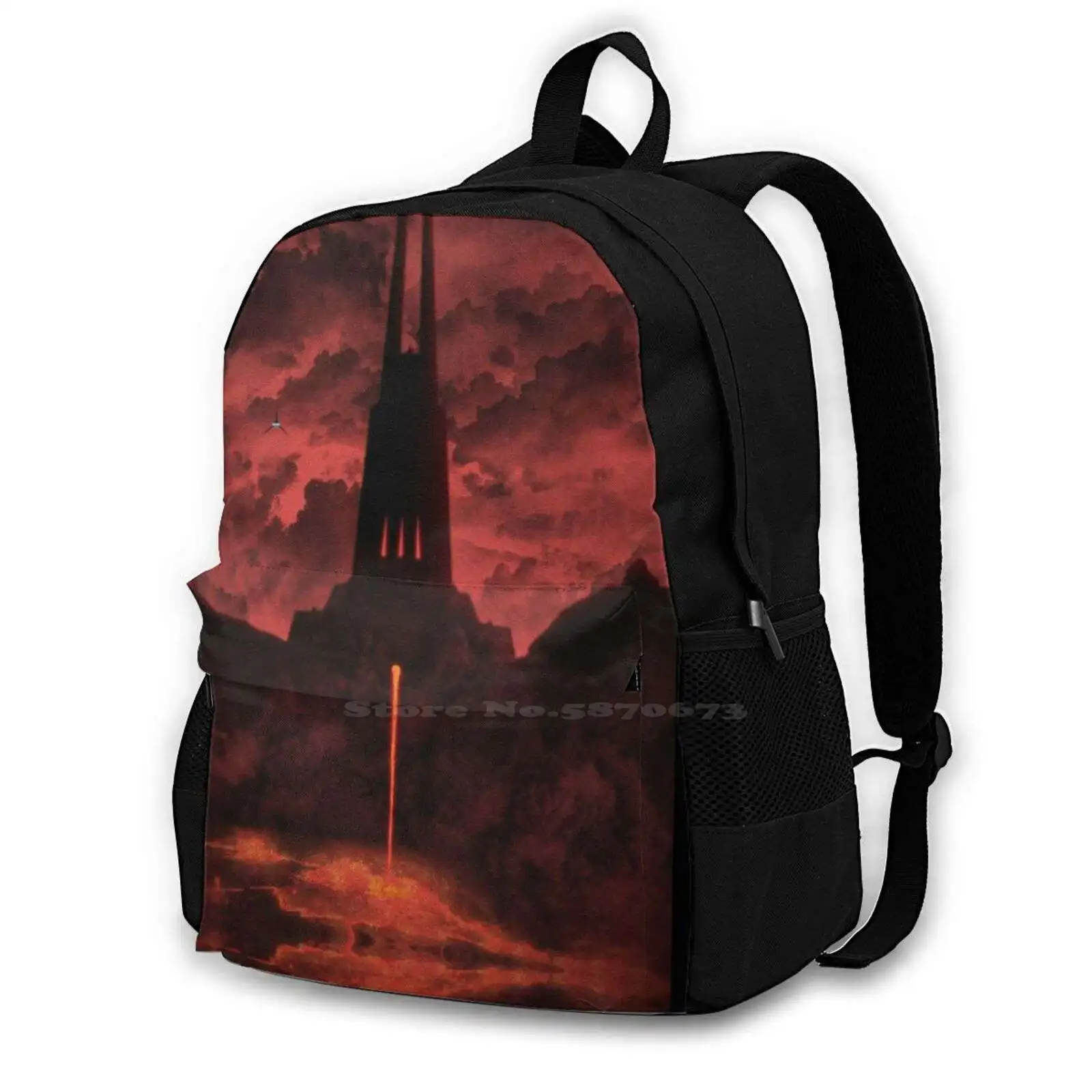 Dark Lord'S Castle On Lava Planet Hot Sale Schoolbag Backpack Fashion Bags Castle Mustafar