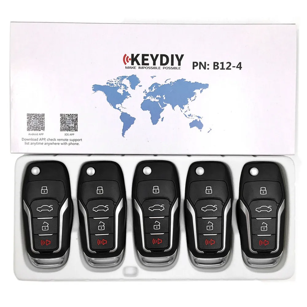 KEYDIY B12-4 3 + 1 pulsante universale KD serie B telecomando Smart Car Key Auto per KD900/MINI/KD-X2 programmatore strumenti 5 pz/lotto