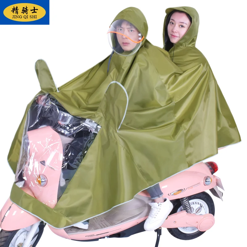 Raincoat Double Electric Motorcycle Poncho Thick Canvas Mask Waterproof Men Battery Car Poncho Rain Coat Women Rainwear