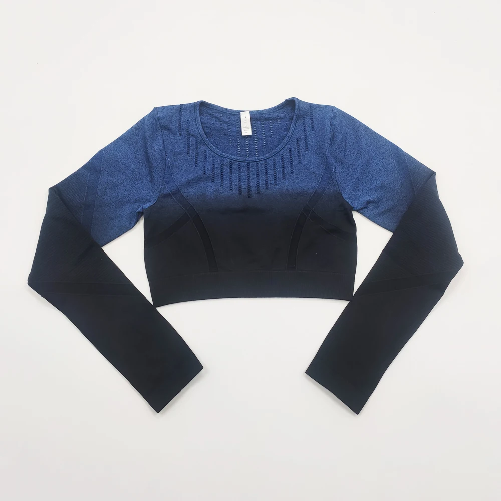 Tracksuit Crop Top Women's Shirt Jerseys Mujer Seamless Yoga Tops Women Female T-Shirt Long Sleeve For Women Fitness Sports Top