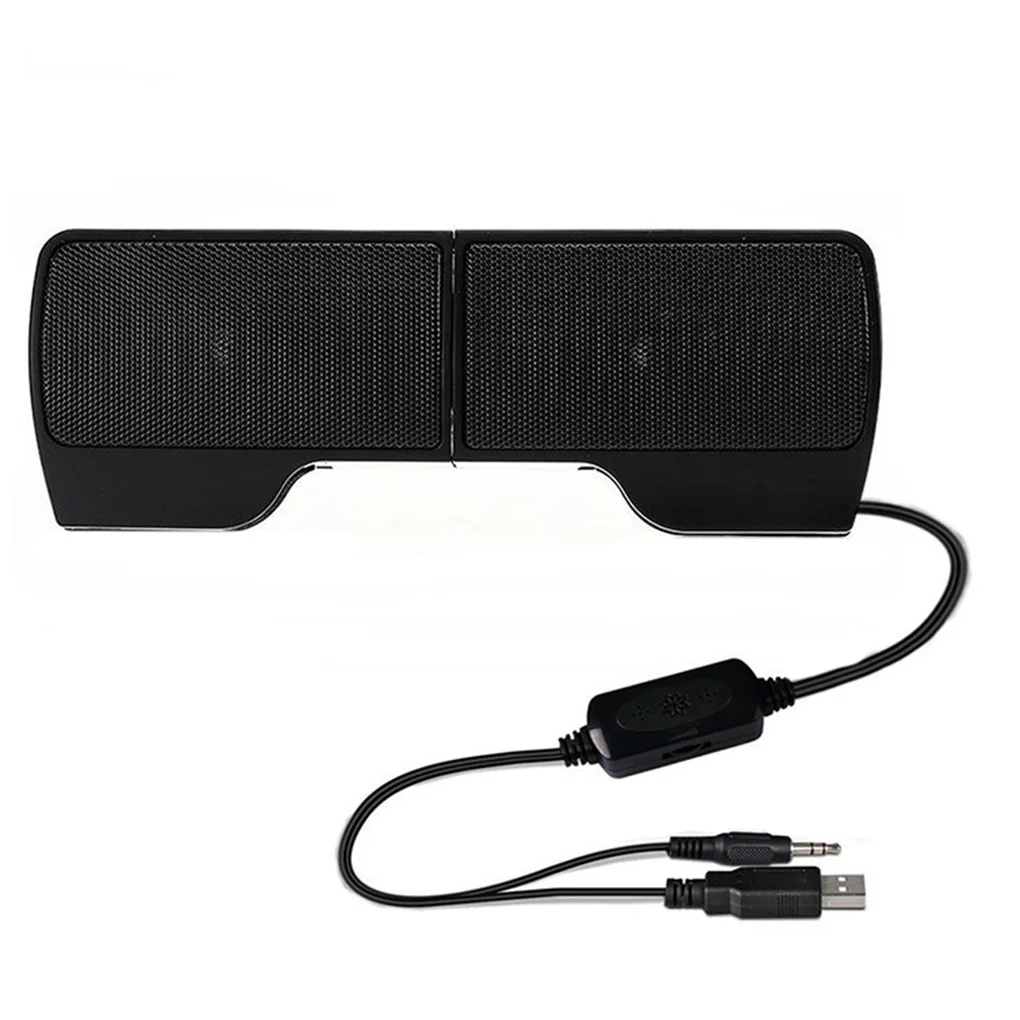 Portable Mini USB Stereo Speaker Notebook Laptop Computer PC Screen Clip-on Music Player Black