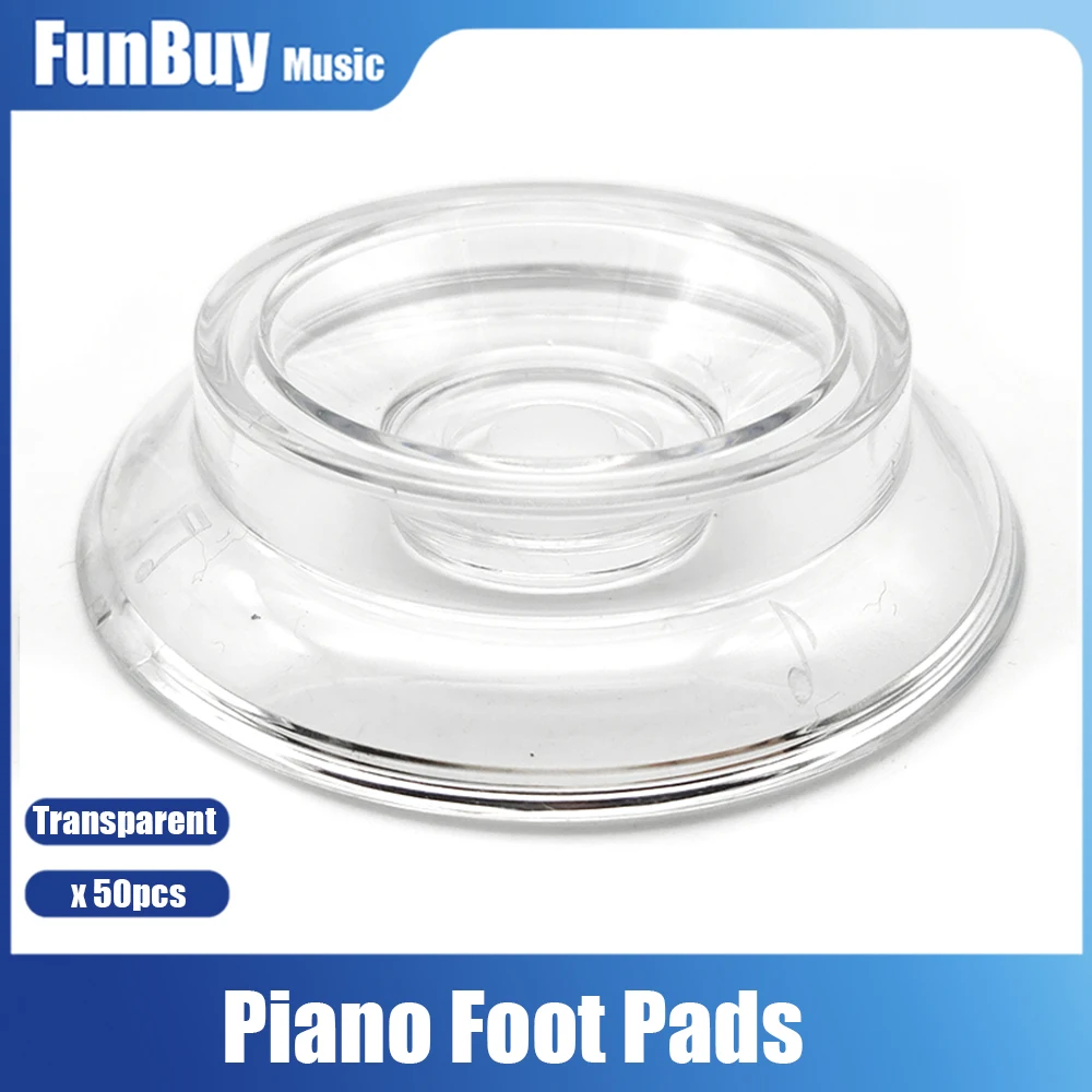 

50pcs Piano Foot Pads Set Plastic Anti-Noise Coasters Upright Piano Foot Protection Pad