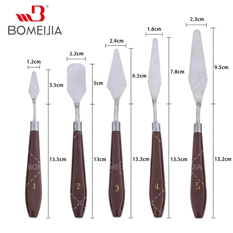 5Pcs Oil Painting Shovel Set Painting Mixing Scraper Artist tool  Palette Knife Spatula Painting Art Drawing