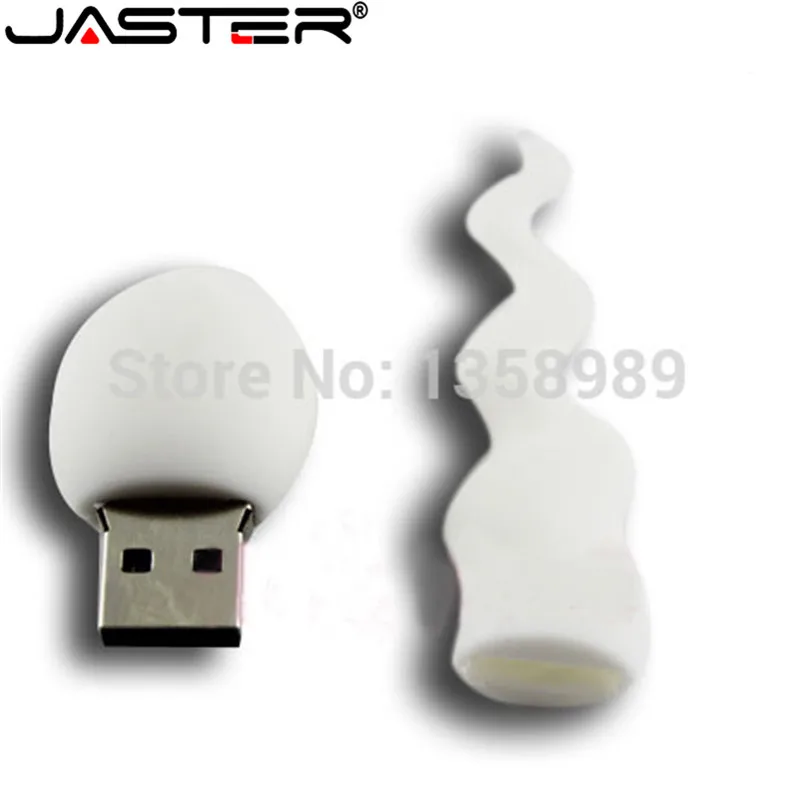 JASTER-Clé USB 2.0 en forme de spermatozoïde blanc, disque de mémoire, nouvelle vie, mignonne, haute vitesse