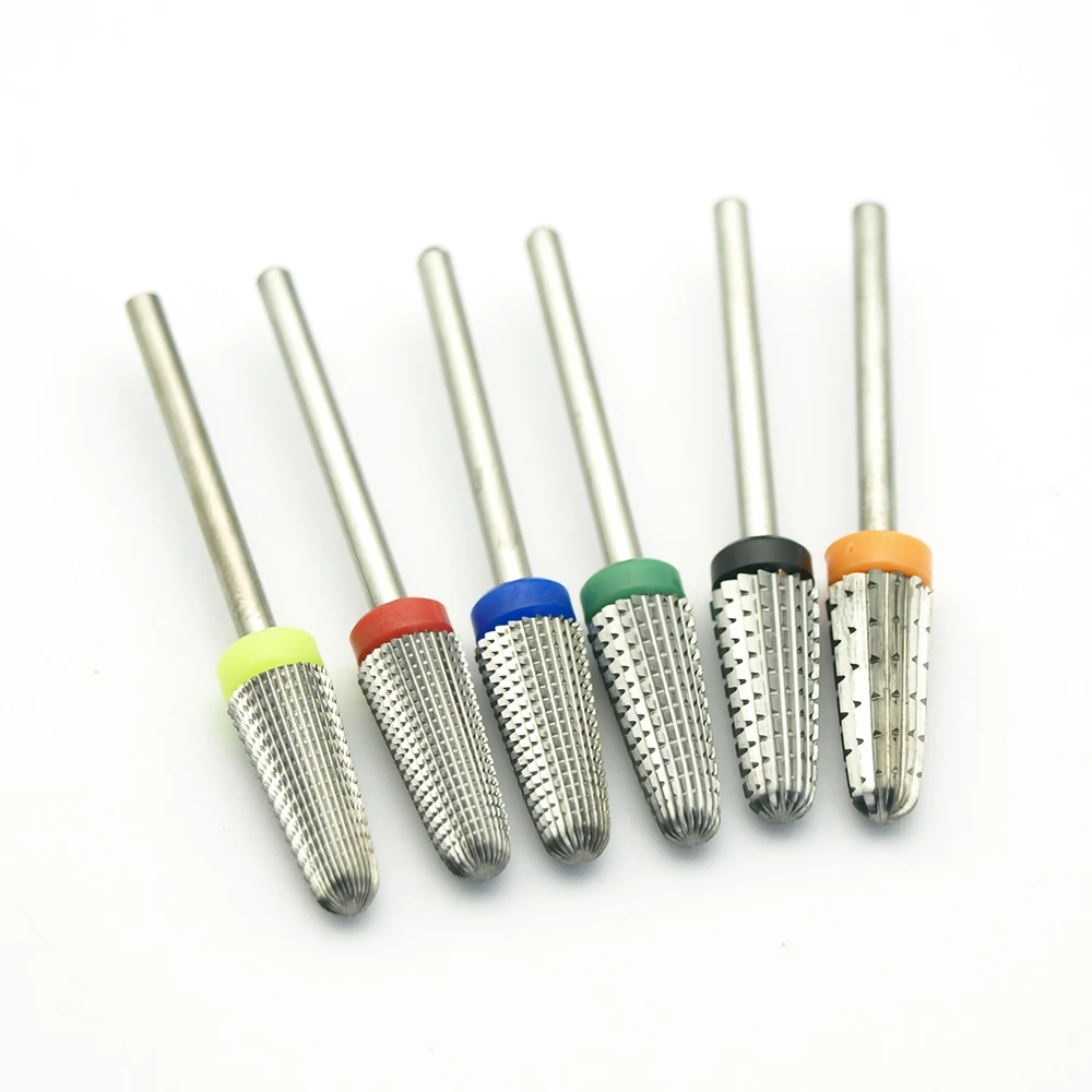 Neue! 5in1 Verjüngt Sicherheit Hartmetall Nagel Bohrer Mit Cut Bohrer Hartmetall Fräsen Cutter Maniküre Entfernen Gel Nägel Zubehör – Detail 7