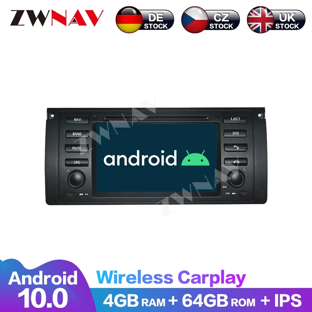 DSP GPS Stereo Navigation DVD Player For BMW X5 M5 E39 E53 Car Multimedia Player Touch Screen Android 10 4+64G 8 Core Carplay