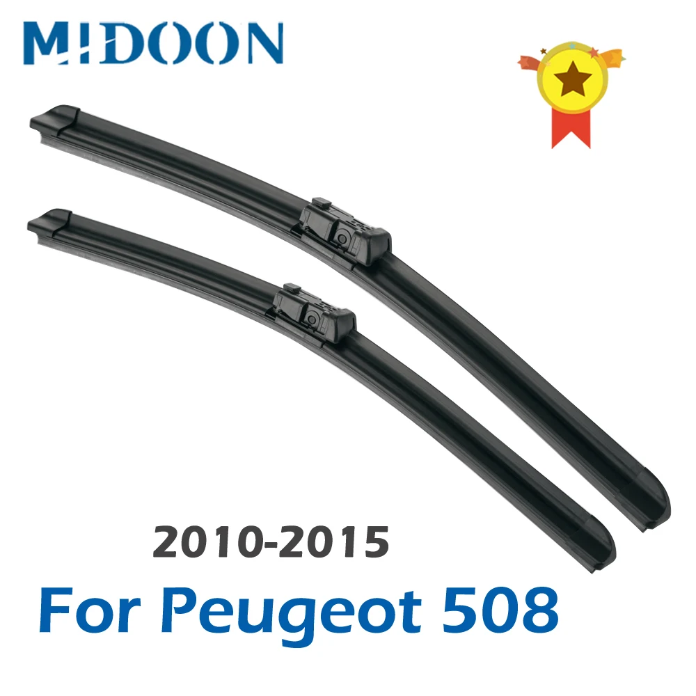 

MIDOON Wiper Blades for Peugeot 508 Saloon / SW Fit Push Button Arms 2010 2011 2012 2013 2014 2015