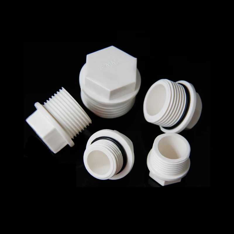 PVC 스레드 플러그 1/2 ",3/4,1" 제국 남성 BSP 스레드 파이프 피팅 나사 플러그 파이프 엔드 캡 수족관 정원 정지 물 어댑터