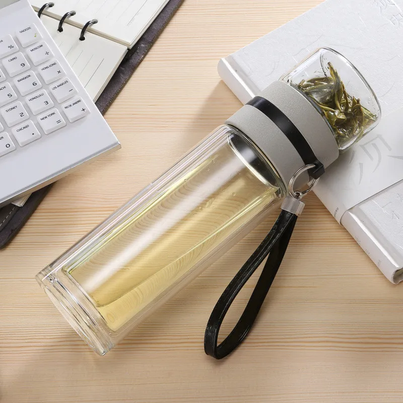 Travel Drinkware Portable Double Wall Glass Tea Bottle Tea Infuser Glass Tumbler Stainless Steel Filters The Tea Filter