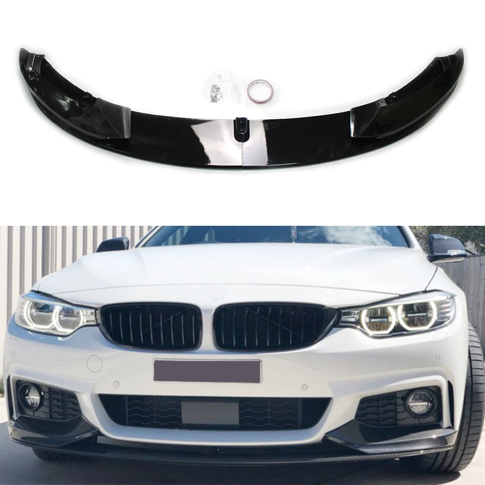 

Glossy Black Car Lip Splitter Trim For BMW 4 Series F32 F33 F36 2014-2020 M Sport Front Bumper Spoiler Cover ABS Plast