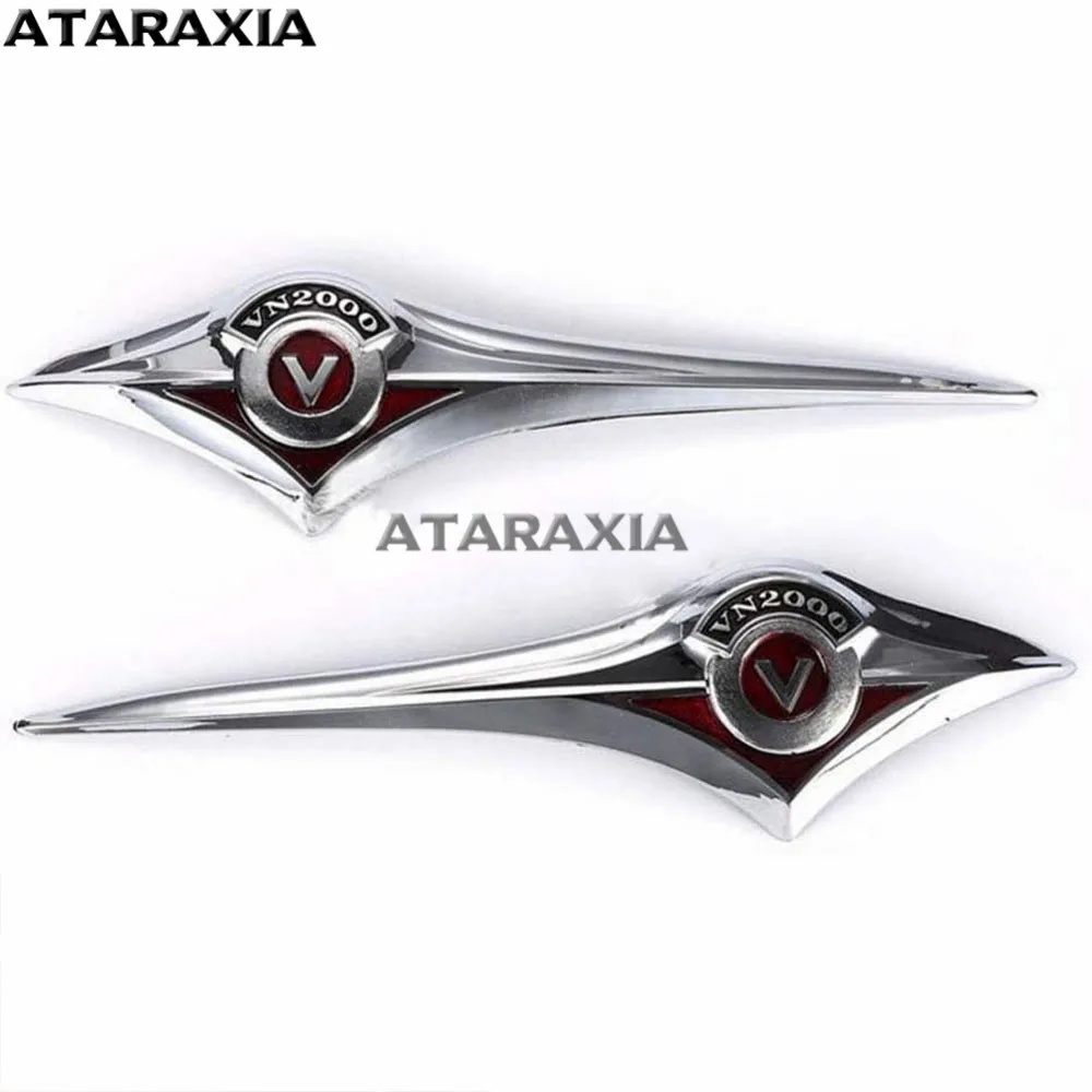 Chrome Bike Fuel Gas Tank Badge Emblem Decal Stickers ABS Plastic for Kawasaki Vulcan VN 2000 Classic VN2000 3D Decal Sticker