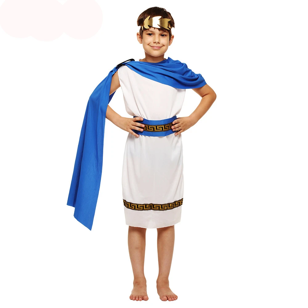 Umorden Kids Child Grecian Toga Set Costume Boys Girls Roman Greek Goddess Costumes Halloween Purim Party Mardi Gras Fancy Dress