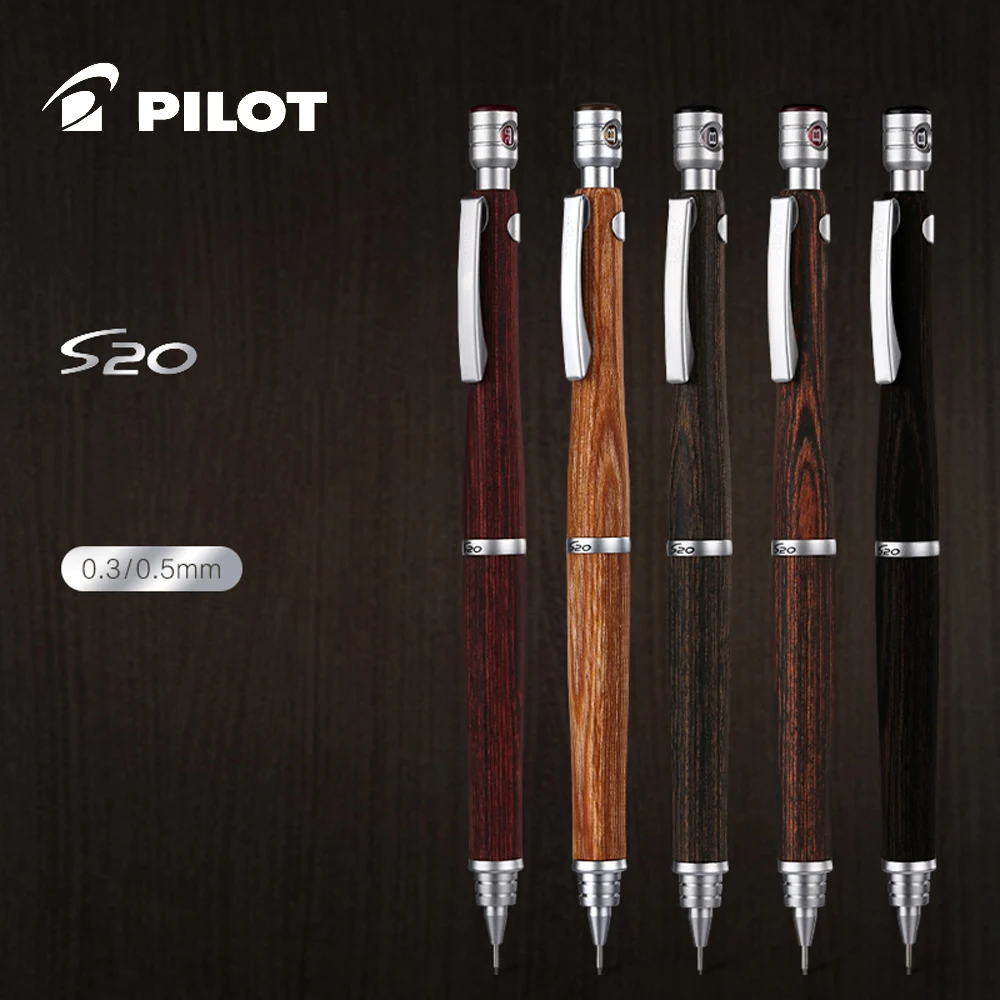 

PILOT S20 Mechanical Pencil HPS-2SK Hippo Wooden Pole Drawing Pencil Low Center of Gravity 0.3mm/0.5mm Comfortable Grip