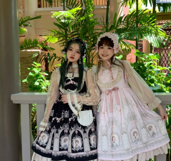 Dolce giapponese vestito dalla principessa lolita vintage gothic loli Morbido Della Ragazza cosplay jsk stampa sveglio a vita alta jsk Lolita cos loli