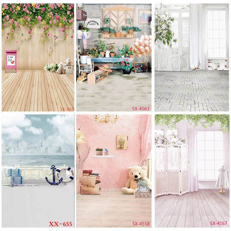 

Children Birthday Photography Backdrops Cartoon Indoor Flowers Baby Portrait Photo Background Studio Props ZLSY-15