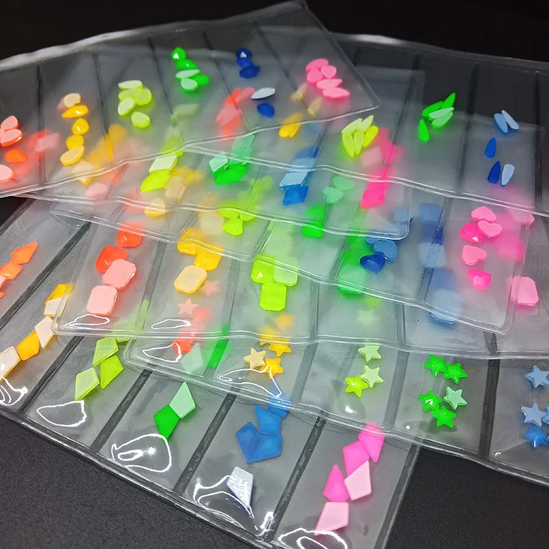 30pcs mixed color set fluorescent nail art rhinestone crystal glass DIY for 3D nail decoration