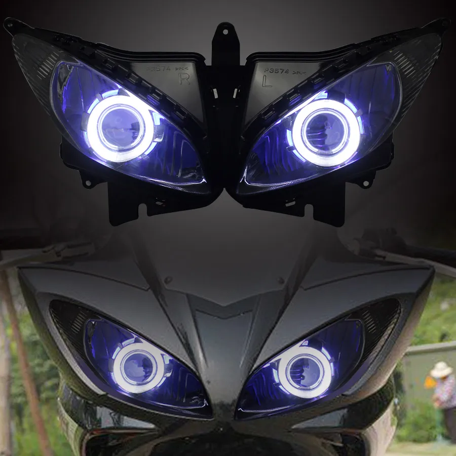 

Motorcycle Custom Front Projector Headlight Assembly HID headlight Fits for Yamaha FZ6S 2003-2009 2004 2005 2006 2007 2008