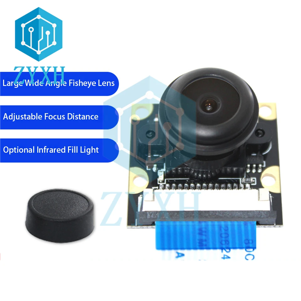 Raspberry Pi 4 B 3 B+ OV5647 Camera Module 130 Degree 1080P HD 5MP Night Vision Video Camera Board Adjustable Focus