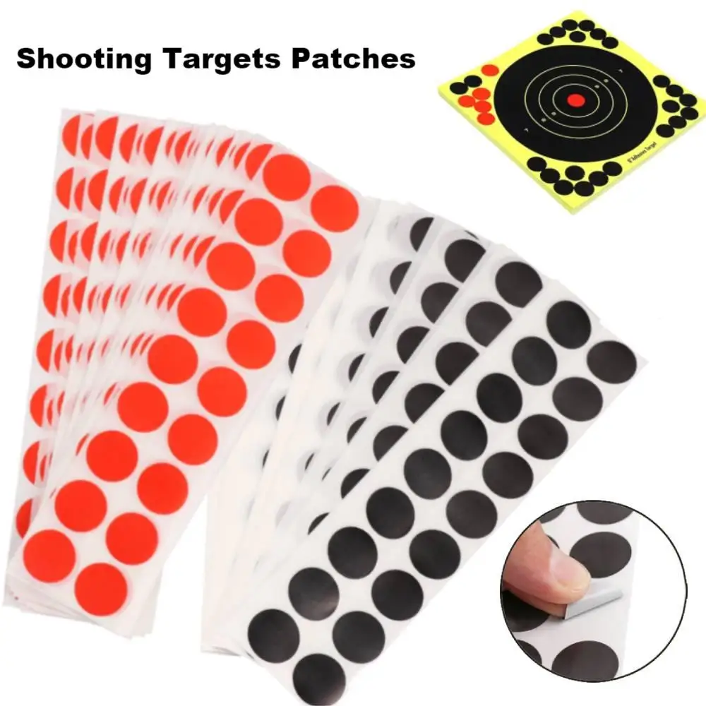 GUGULUZA-Paster Target Auto-adesivo, Tiro Adesivos, Papel Cover Up, Patches Redondos, Preto, Cor Vermelha, 0,8 '', 900pcs