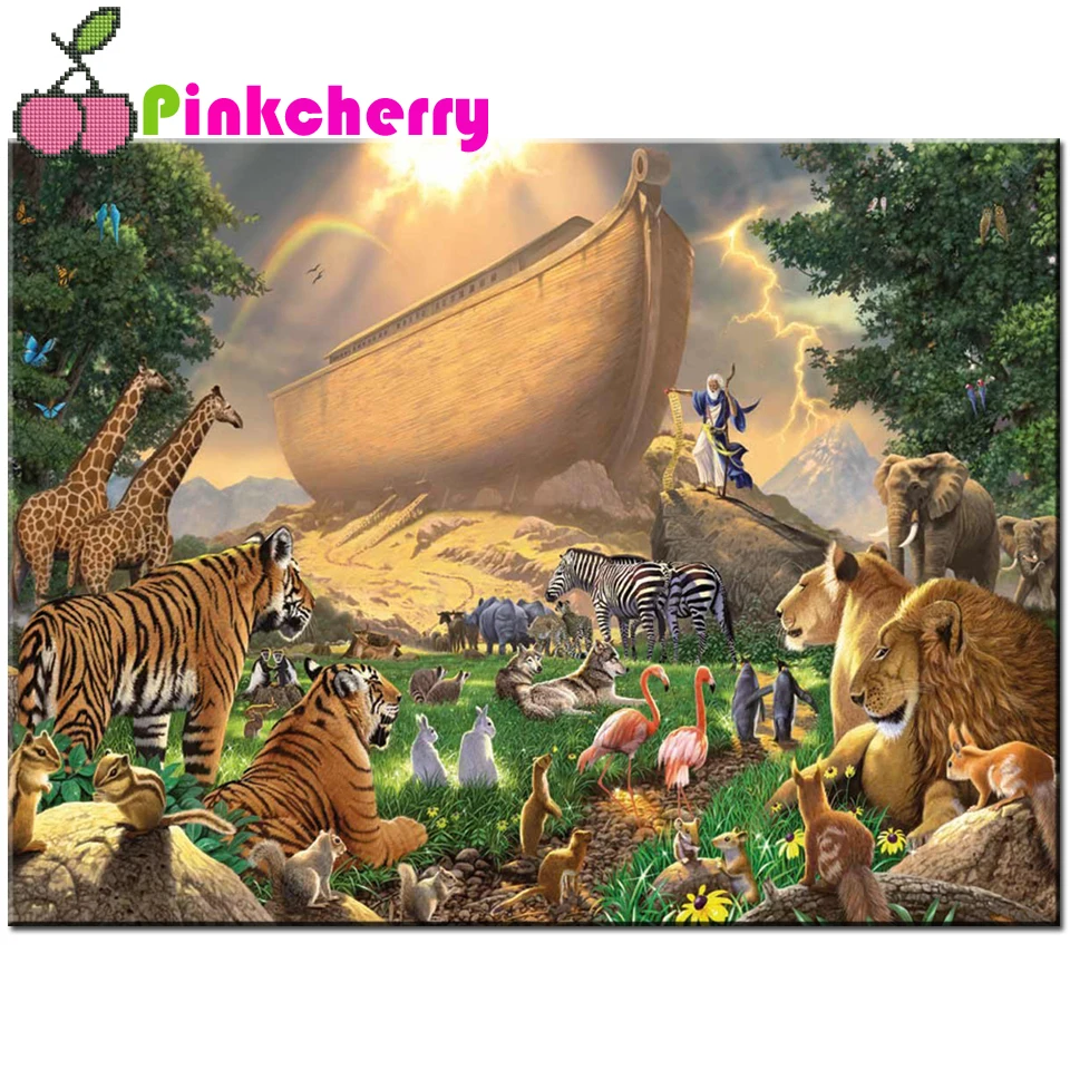 Noah's Ark Animals Zoo Painting Full DIY 5D Diamond Painting cross stitch kits diamond mosaic embroidery art k656