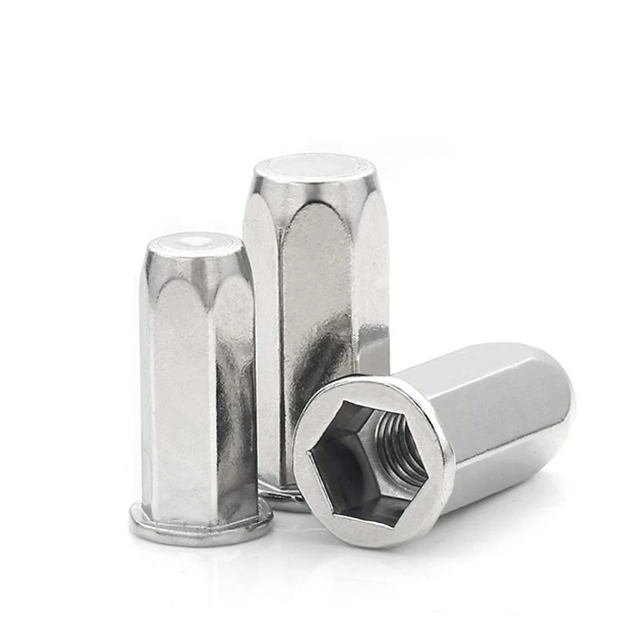 

m4 m5 m6 m8 m10 Close End Rivet Nut ,304 stainless steel flat head full hex body rivet nuts ,K016