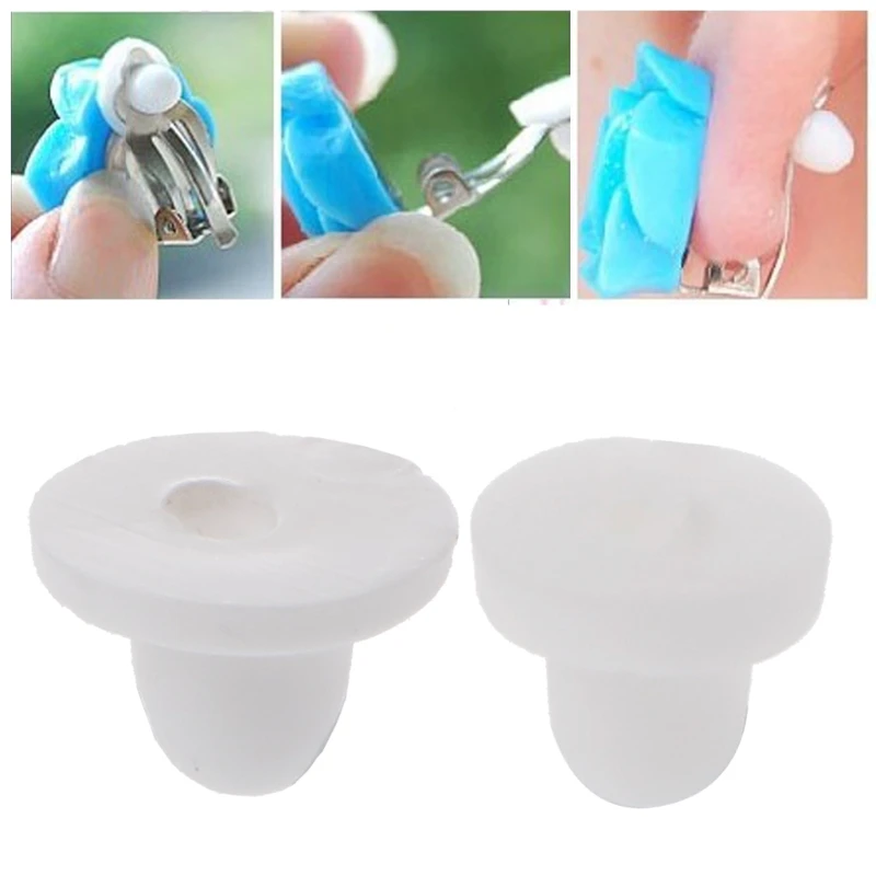 100PCS Anti-Pain Earring Back Pads Silicone Cushion for Clip on Earrings White Accessories