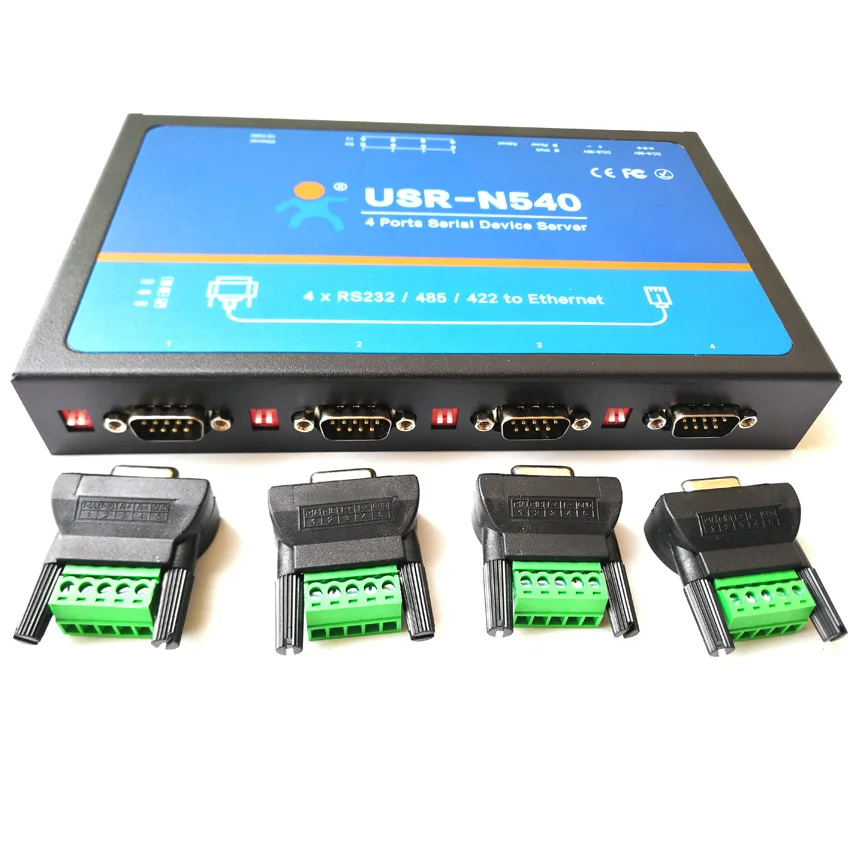 USR-N540 4 porty szeregowe urządzenie serwerów, szeregowy RS232 rs485 rs422 do konwerter Ethernet moduł kontrolera