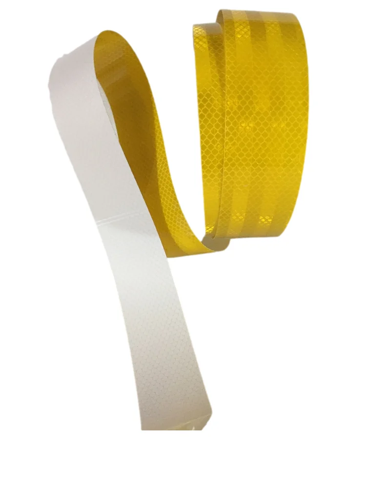 Super Grade Orange Yelllow PET Reflective Self-adhesive Tape Truck Car Motorcycle Road Traffic Reflective Warning Safety Tape