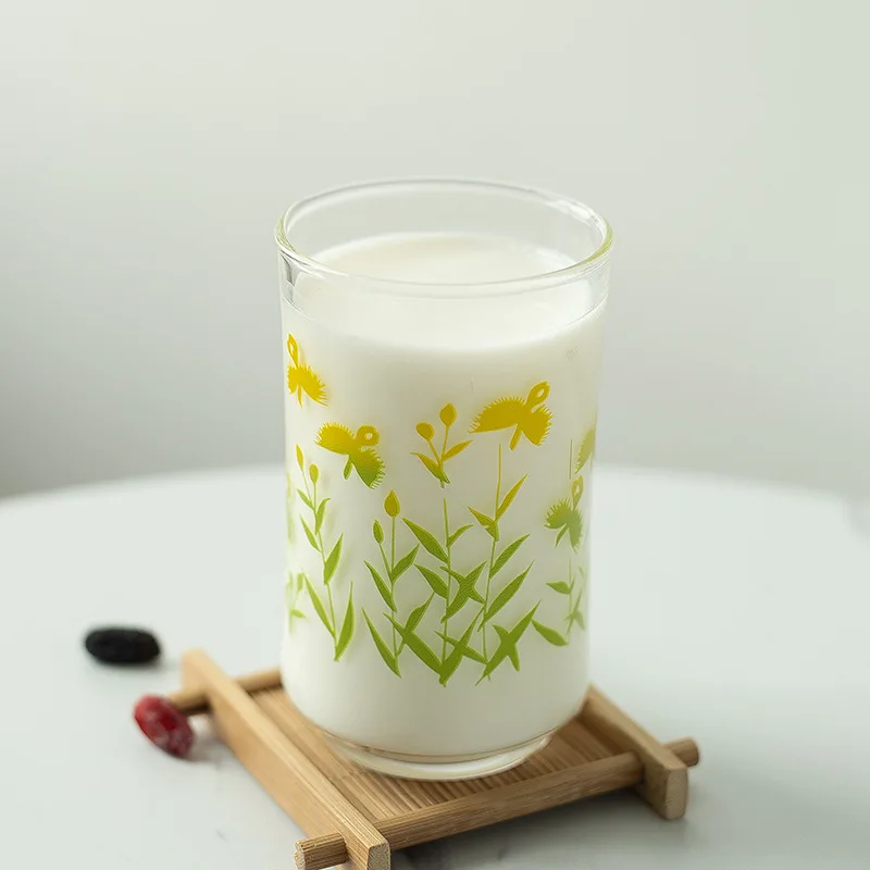 

Vintage Heat-Resistant Milk Cup, Coffee, Juice, Vintage, Swallowtail, Butterfly, Flower, Cute Printing, Thickened Water