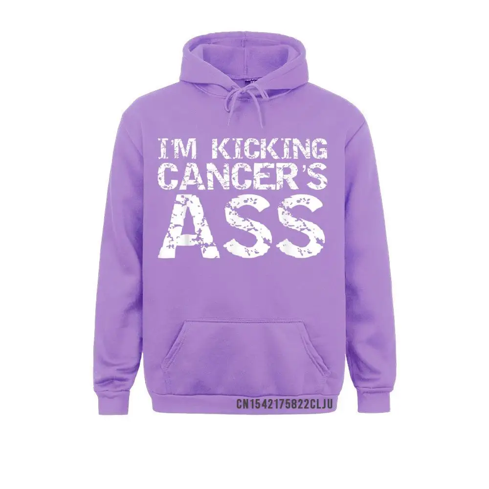 Long Sleeve Hoodies Men Sweatshirts Funny Cancer Treatment Patient Gift I'm Kicking Cancer's Ass Winter Clothes Designer