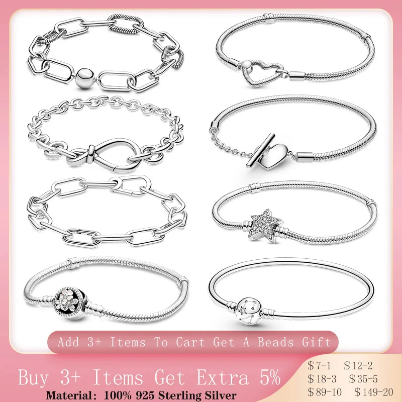 2022 New 925 Silver Original Me Bracelet Fit Brand Me Infinity Knot Chain Bracelet Femme Jewelry Fit Women Gift