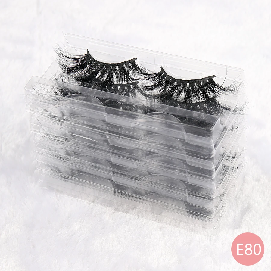 Wholesale Eyelashes 10/30/50pcs No Box 3D Real Mink Lashes 25mm Fluffy Natural Cross Eyelash Extension Long Makeup Fake Lash