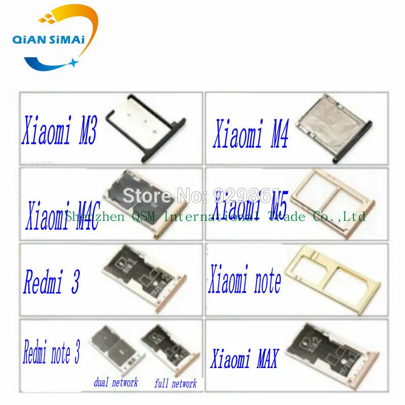 1PCS High Quality SIM Card Tray Holder Slot  For Xiaomi Mi3 Mi4 Mi4C Mi5 NOTE MAX Redmi 3 3s Note 3 phone in stock