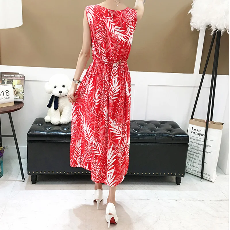 Cho Mùa Hè, Thời Trang Nữ Đi Biển Boho Váy Đầm Hoa Dài Thanh Lịch Đầm Nữ Không Tay Đầm Vestido KJ1007