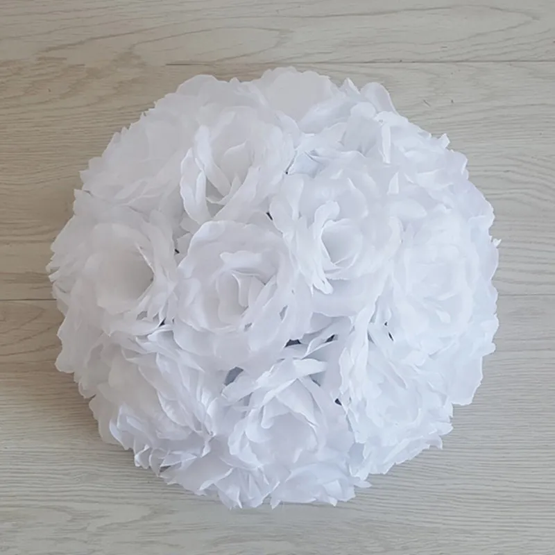 

10" 25 CM Elegant Artificial Silk Rose Flower Ball Kissing Balls Craft Ornament For Wedding Party Decoration Supplies 16 Colors