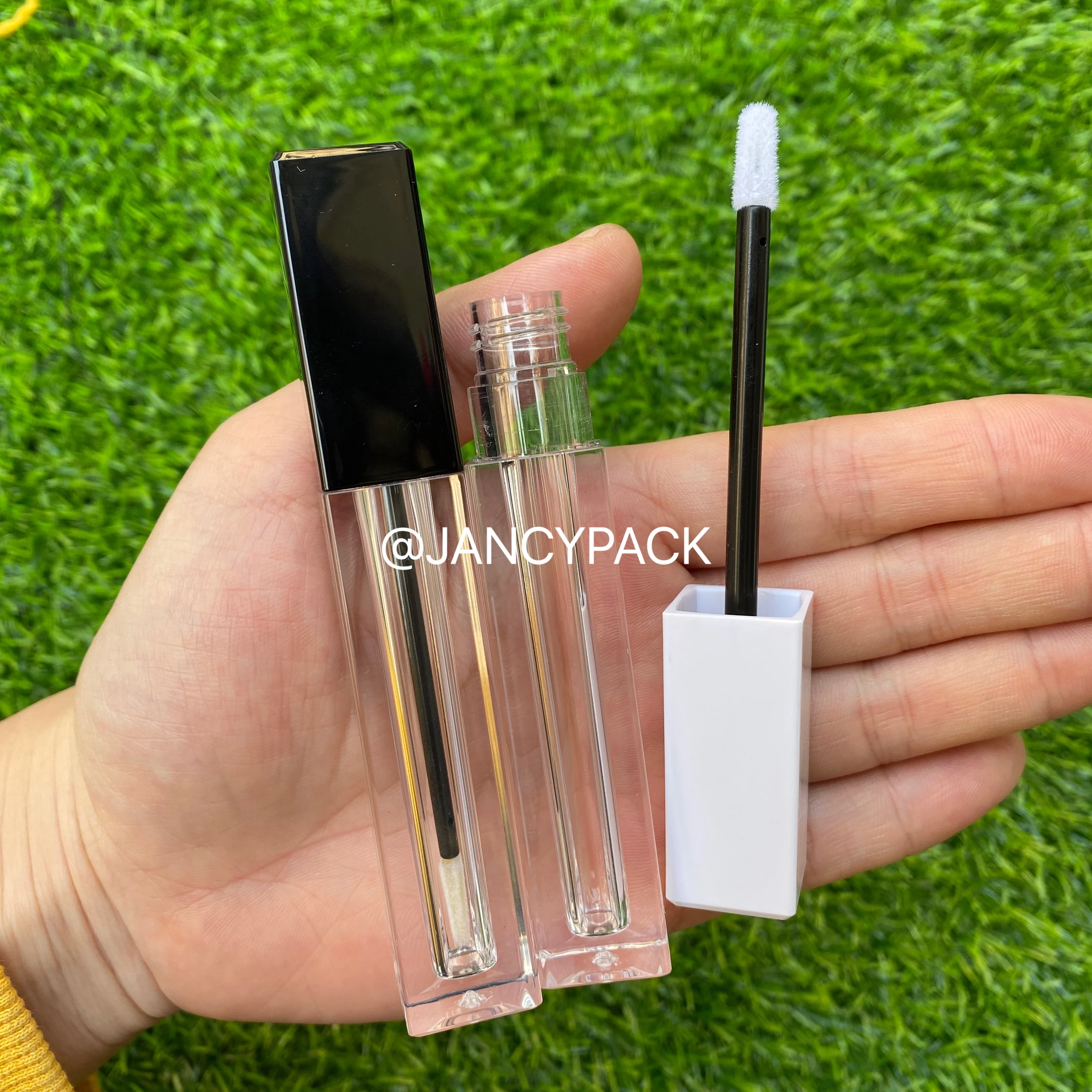 

5ML Black White Square Empty Lip Gloss Tube Diy Plastic Elegant Clear Bottle Liquid Lipstick Container Lip Balm Bottle