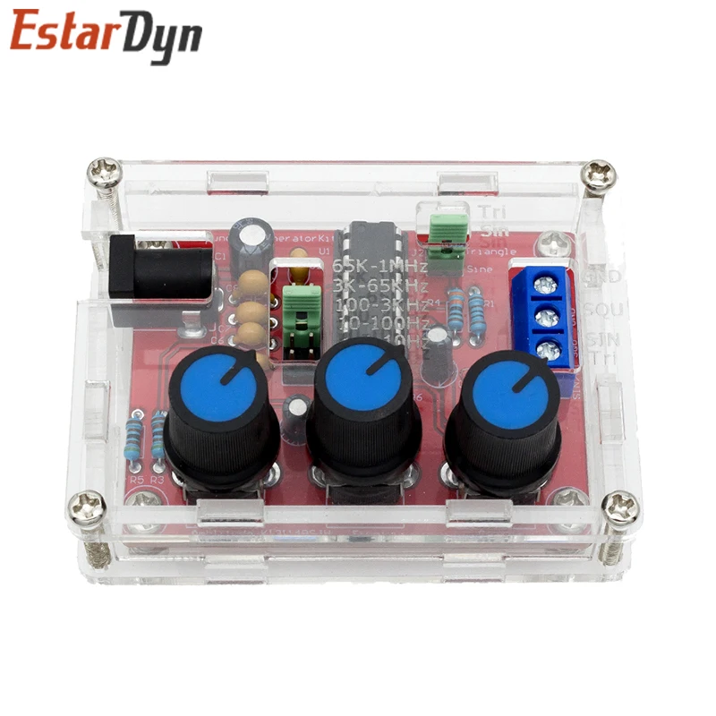 Estardyn XR2206 Function Signal Generator Sine/Triangle/Square Output 1Hz-1MHz Signal Generator Adjustable Frequency Amplitude