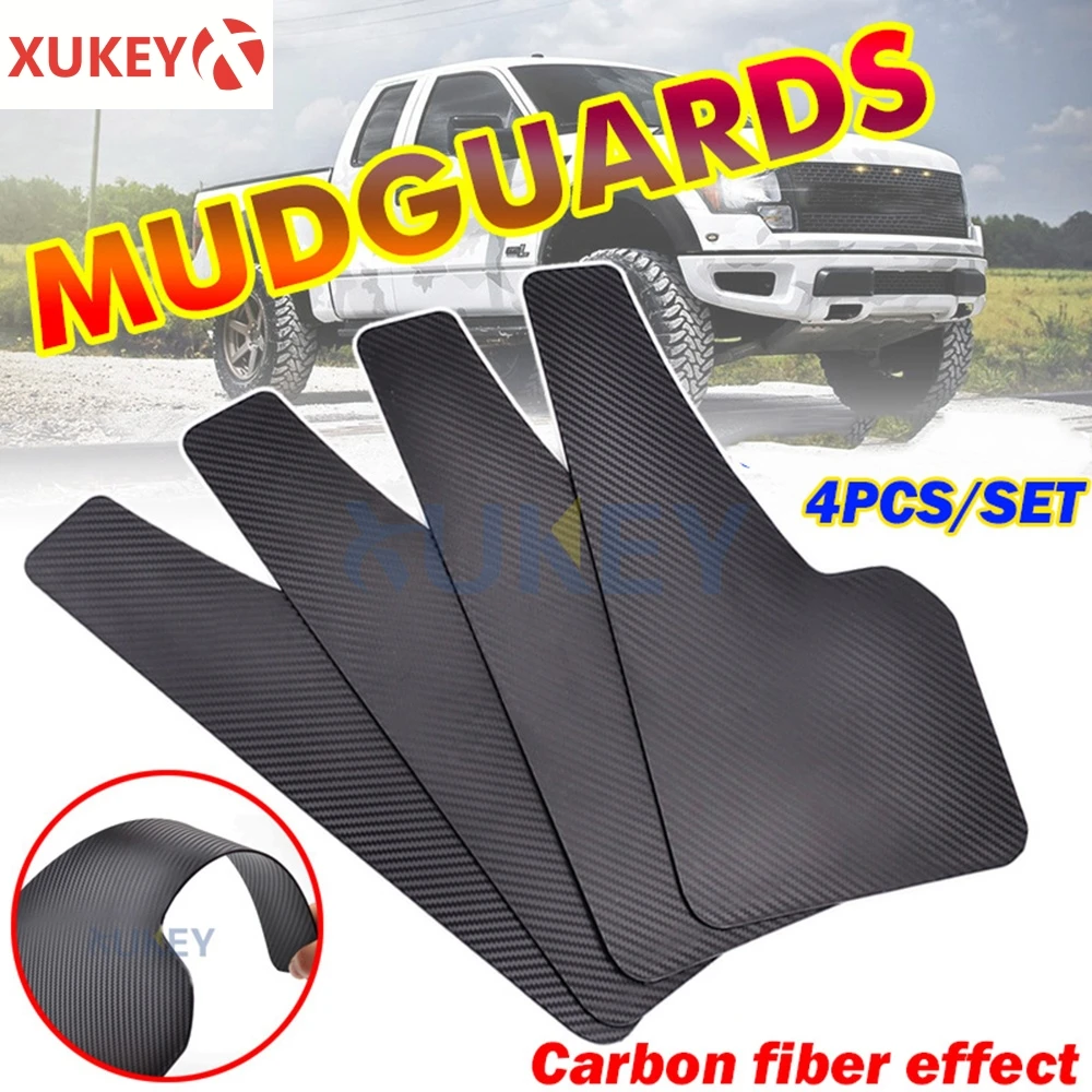 4 stücke Carbon Faser wirkung Front Rear Set Universal Schlamm Flaps Splash Guards Kotflügel Schmutzfänger Auto Auto Van SUV Pickup zubehör