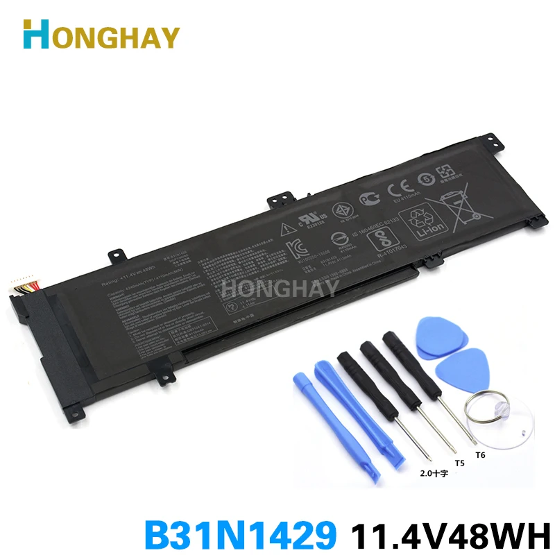 

HONGHAY B31N1429 Laptop battery For ASUS A501L A501LX A501LB5200 K501U K501UX K501UB K501LB K501LX 11.4V 48WH 4240MAH