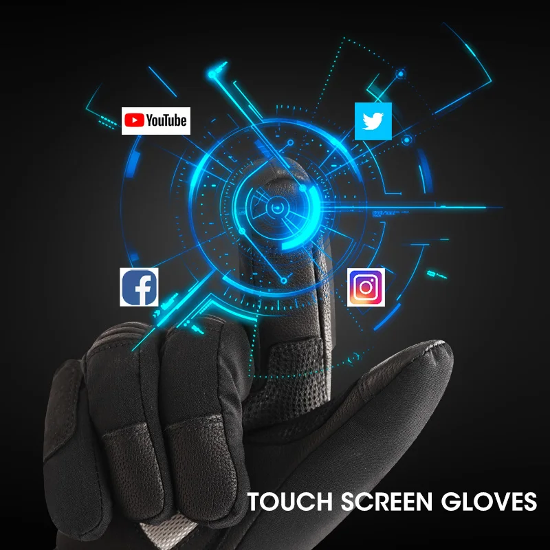 Winter Electric Motorcycle Heated Gloves Ski Mittens Womens Cycling Waterproof For Sports Warm Men Touch Screen Battery Gloves