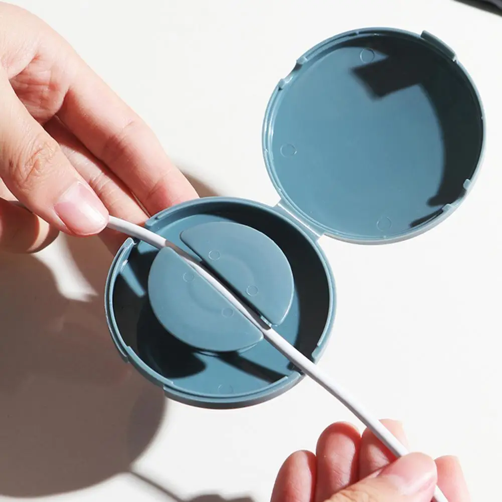 Multi-function Round Shaped All In Order Earphone Case Rotating Storage Jewelry Protective Wire Cable Organizer Data Line Box