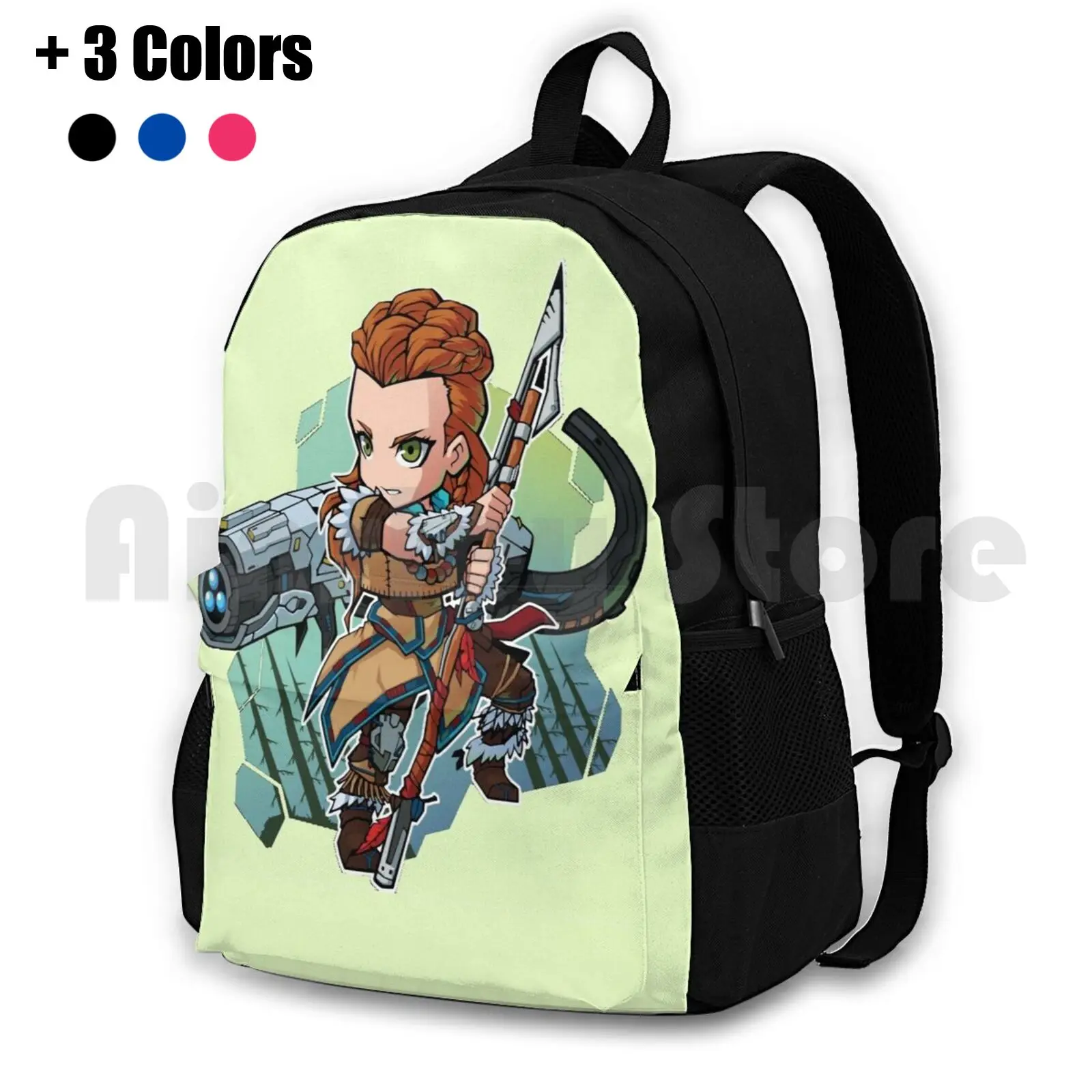 Cute Horizon Zero Dawn Aloy Chibi Outdoor Hiking Backpack Riding Climbing Sports Bag Horizon Zero Dawn Aloy Horizon Ps4