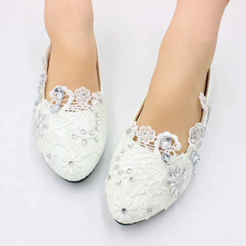 【Xingchenmao】Made in China large size flat bride shoes white wedding shoes soft top PU new single shoes BH2100