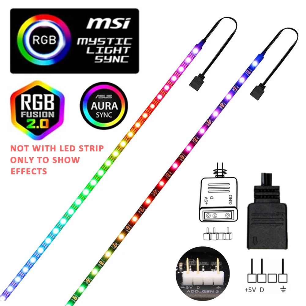 DC 5V 3Pin SATA kontroler RGB Molex 4Pin komputer stancjonarny obudowa regulator pikseli do adresowalnego taśmy LED WS2812B